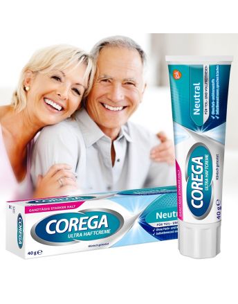 COREGA Strong Denture Adhesive Cream Ultra Haftcreme Neutral 40g 