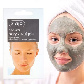 ZIAJA Cleansing Face Mask with Grey Clay for Combination, Oily & Acne-Prone Skin