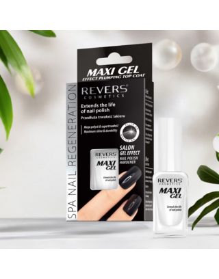 Nail Polish Top Coat Hardener Maxi Gel Plumping Effect Clear Quick Dry & Long-Lasting